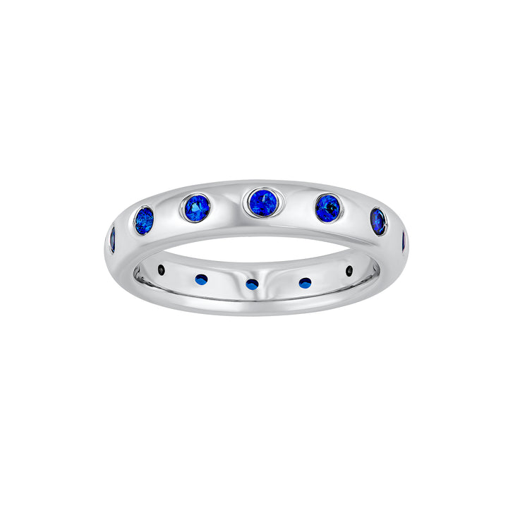 3/4tcw Round Sapphire Straight Band Ring