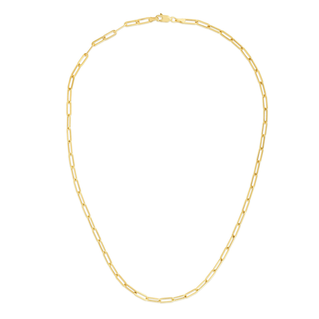 10K Gold 3.2mm Paperclip Chain